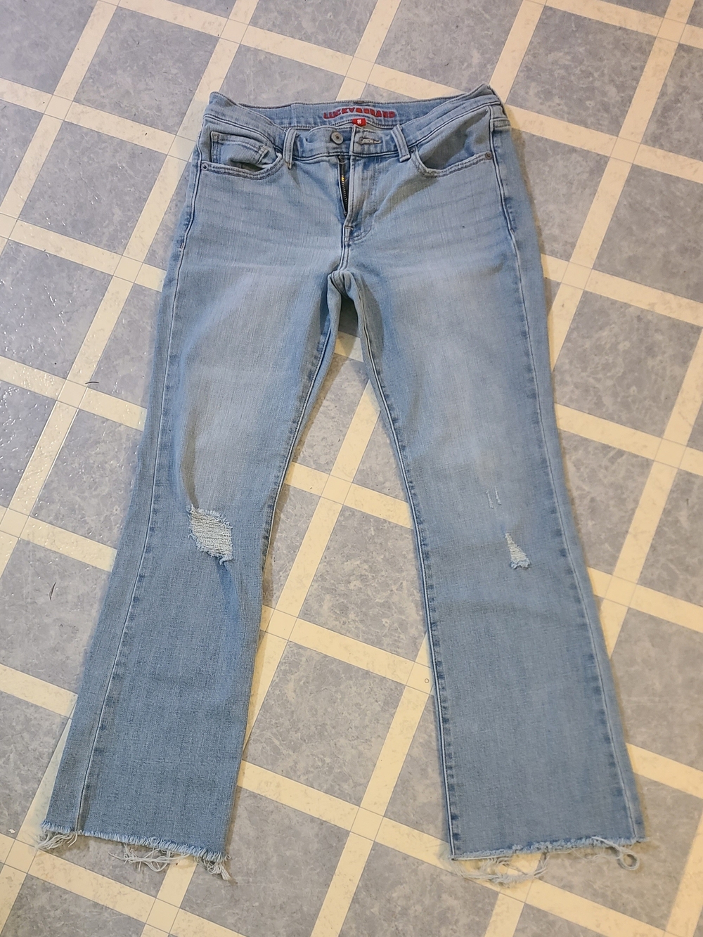 Lucky Brand Light Blue Wide Leg Distressed Jeans